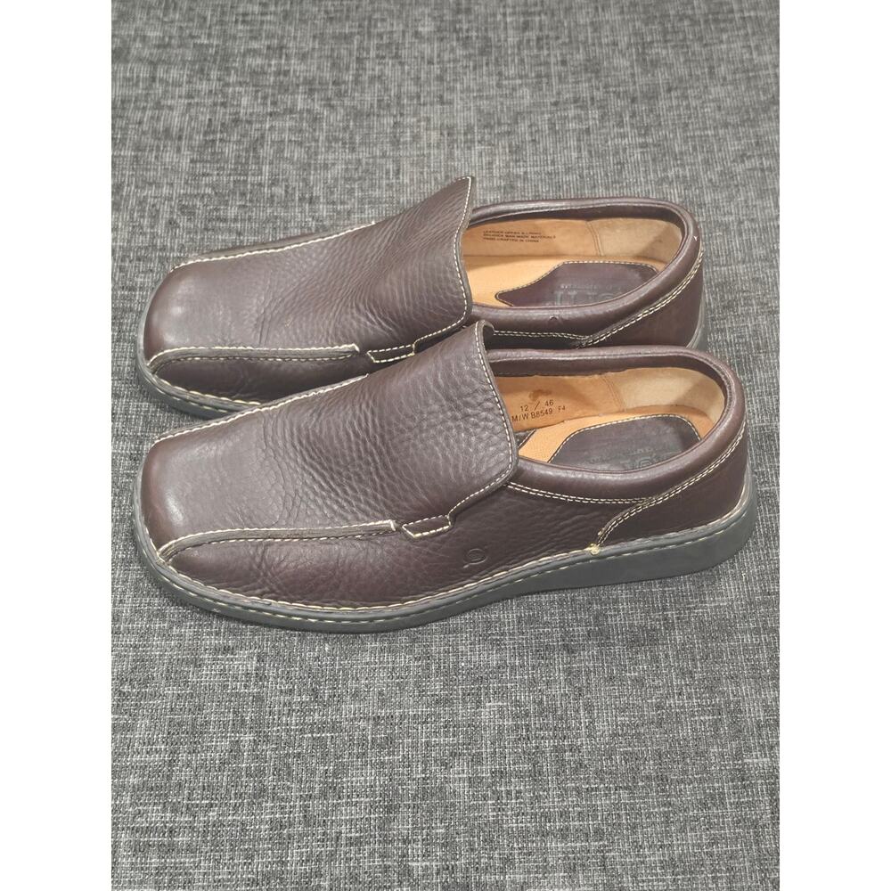 Born B8549 Brown Leather Slip On Loafers Mens 12 Eur 46 Comfort Driving Shoes - Picture 3 of 11